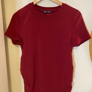 MATERNITY DRESS! Cherry color fresh fabric is from shein